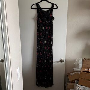 Elegant Black Floral Women's Dress